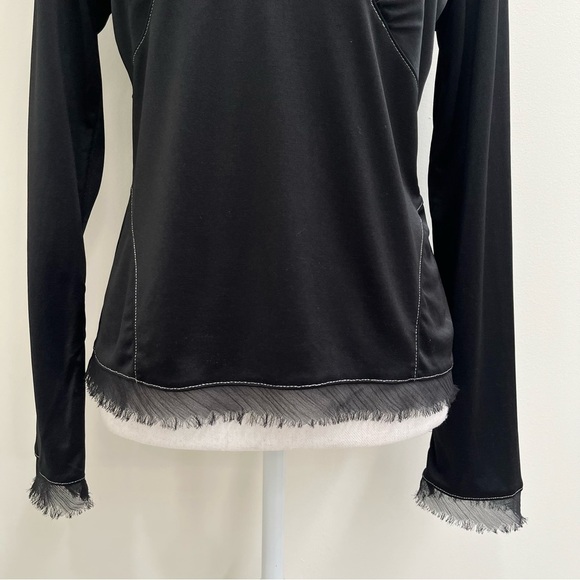 Vintage Y2K Liz Claiborne Womens Top Black Long Sleeve Witchy Fairy Grunge Goth - Picture 4 of 10